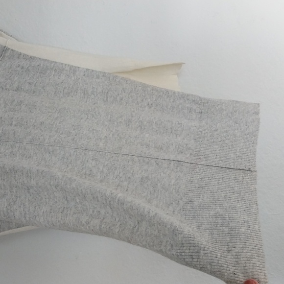 CIRANA SWEATER Grunge Drapey Longer Back Cream Gray HI LO Hem - Picture 15 of 16